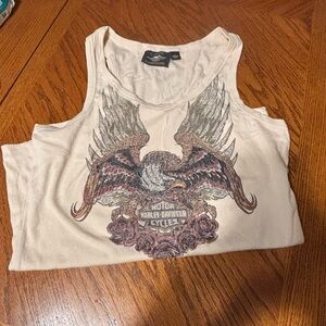 Harley-Davidson Beige Eagle Graphic Tank Top